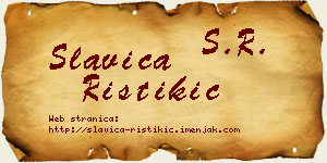 Slavica Ristikić vizit kartica